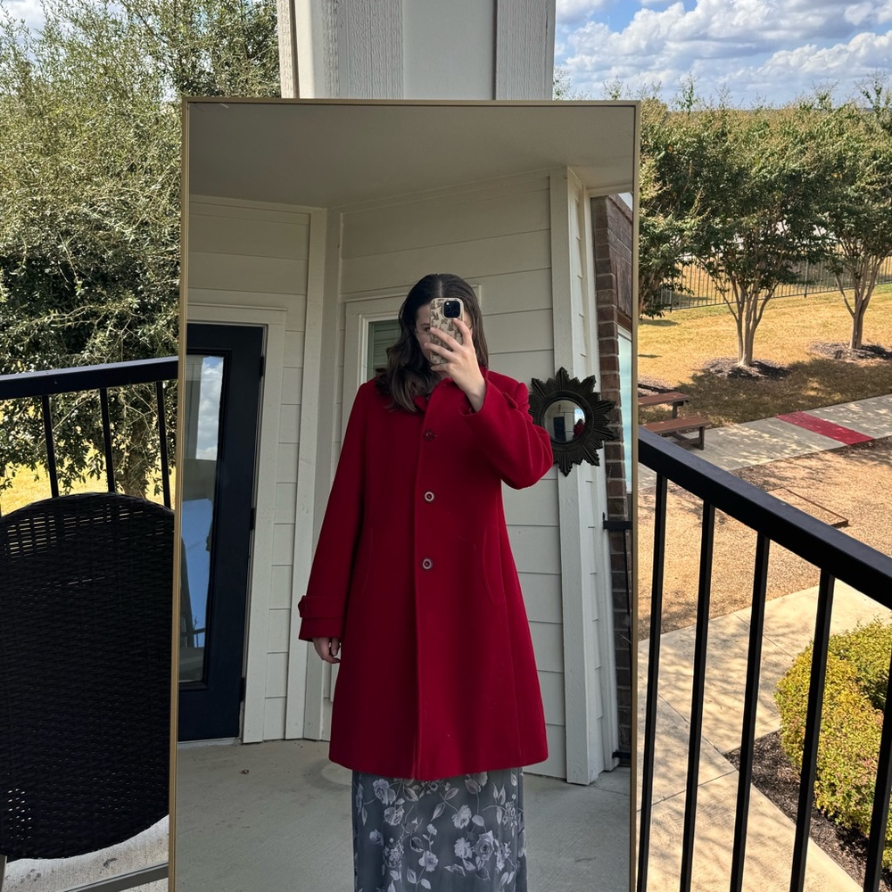 Preston and York 100% wool red apple trench coat